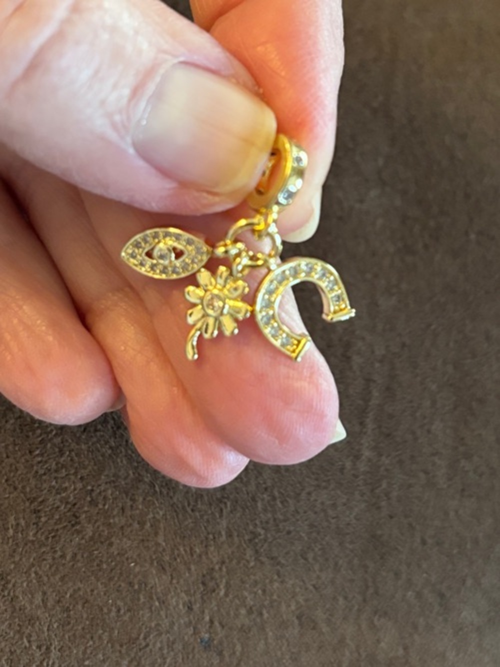 Gold-Tone triple charm